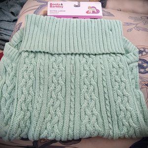 Boots & Barkley XL pale green mint dog sweater pet apparel brand new, never worn